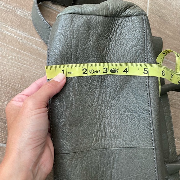 Liebeskind Berlin Grey Green Leather Tote Bag Satchel Purse with Shoulder Strap - Picture 15 of 16